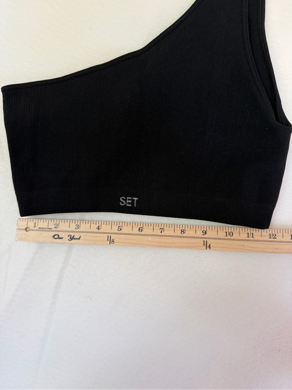 SET ACTIVE One-Shoulder Black Ribbed - Picture 2 of 4